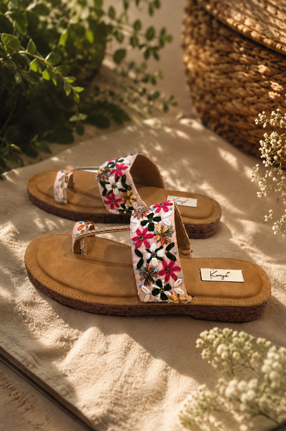Blush Bloom Embroidered Flats