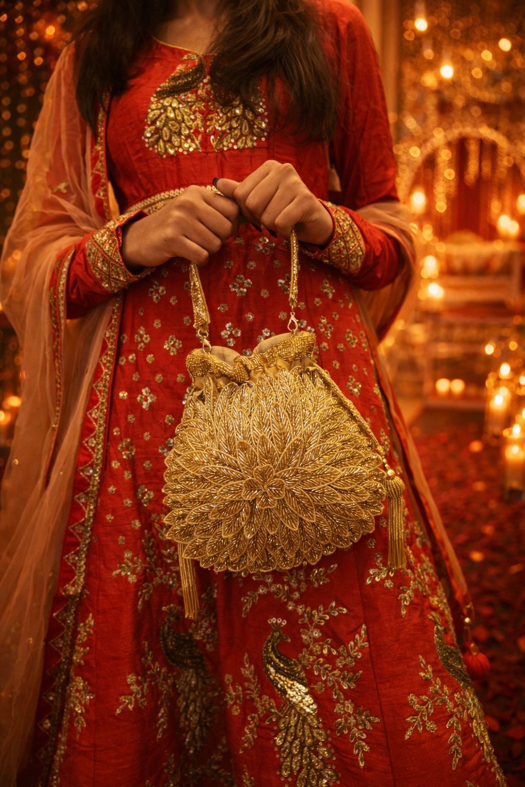 Golden Embellished Potli Bag