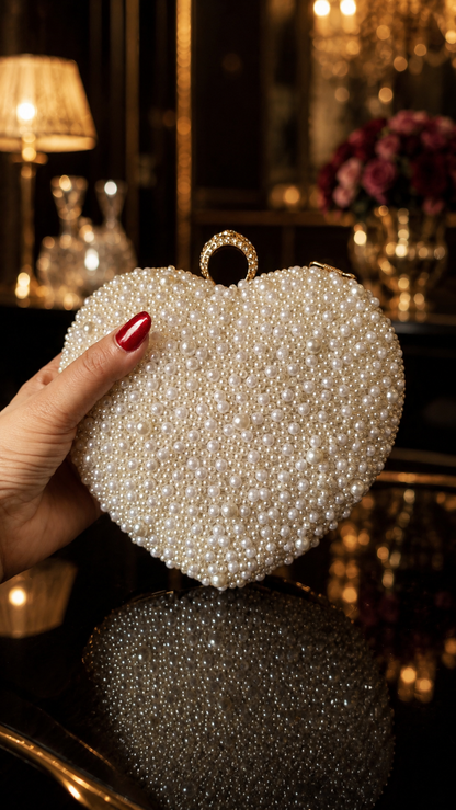 Pearl Heart Luxe Sling Clutch