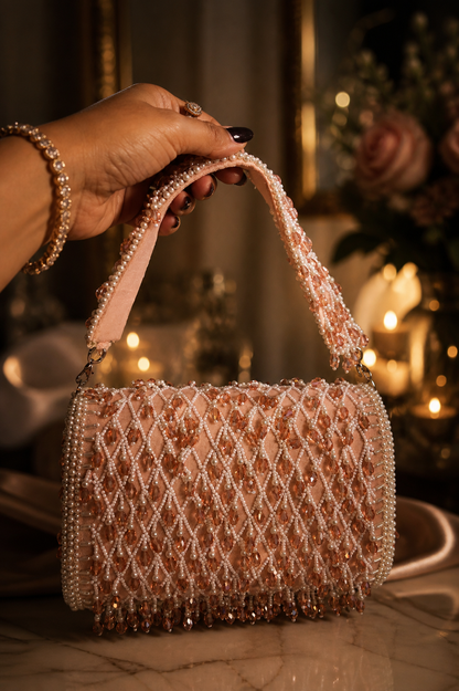 Champagne Pearl Embellished Bag