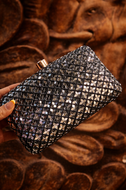 Noir Mirror Luxe Clutch