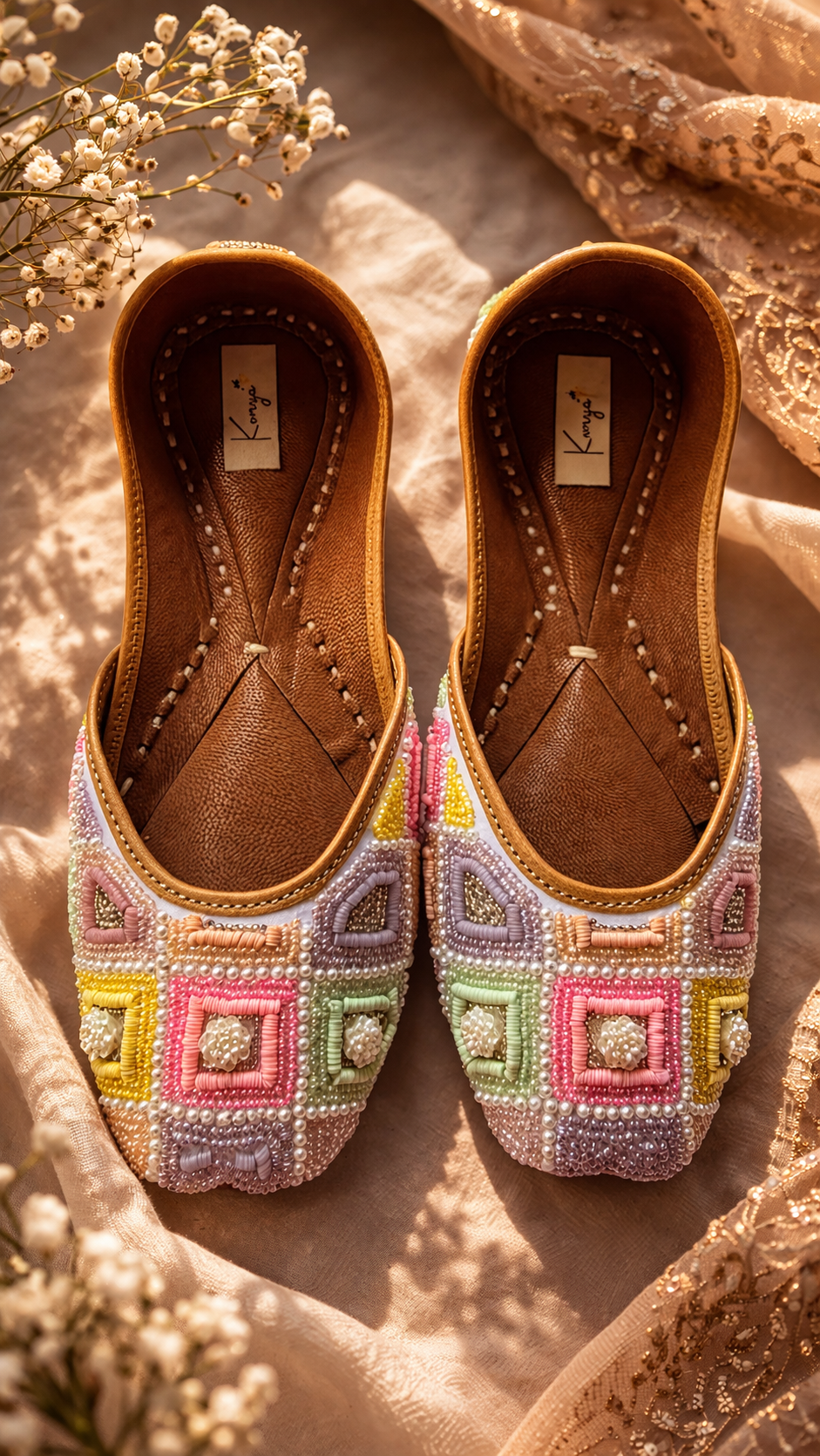 Pastel Pearl Embellished Jutti