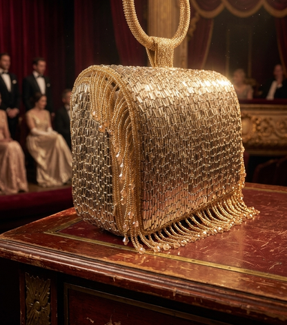 Golden Shimmer Fringe Bag