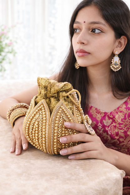 Royal Gold Embellished Potli