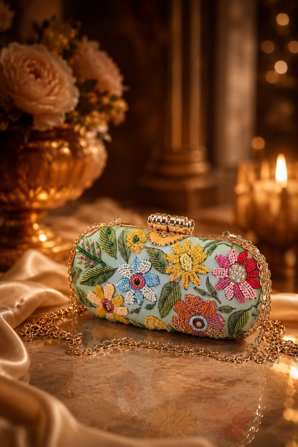 Sea Green Garden Bloom Clutch