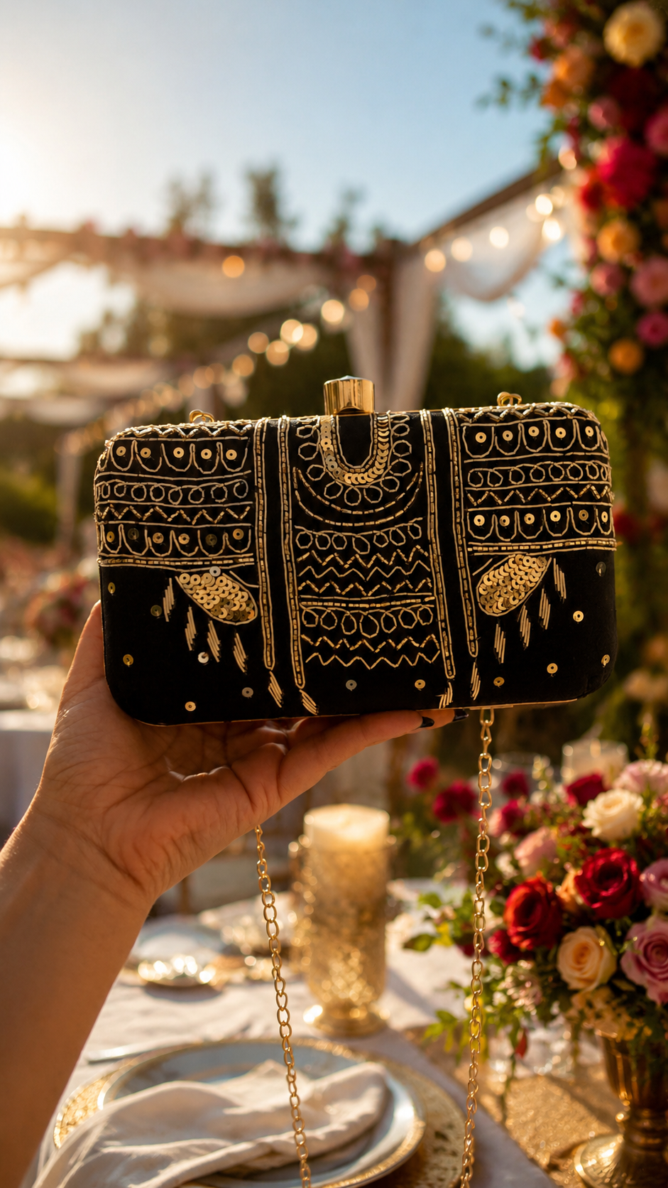 Noir Black Clutch Bag