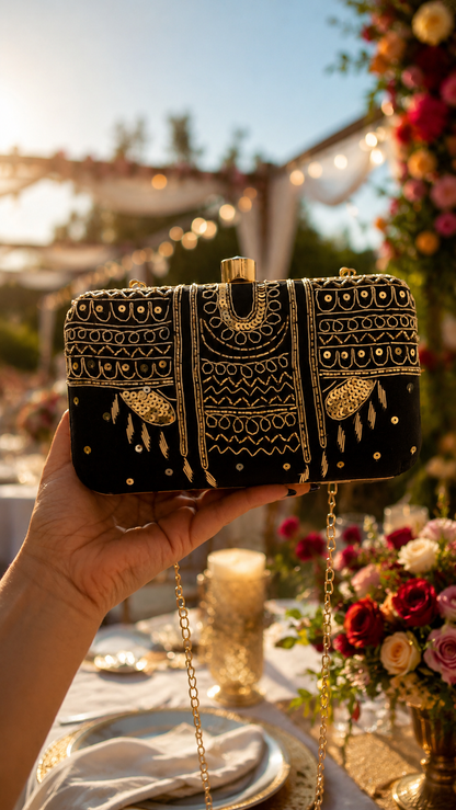 Noir Black Clutch Bag