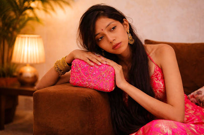 Hot Pink Mirror Work Clutch
