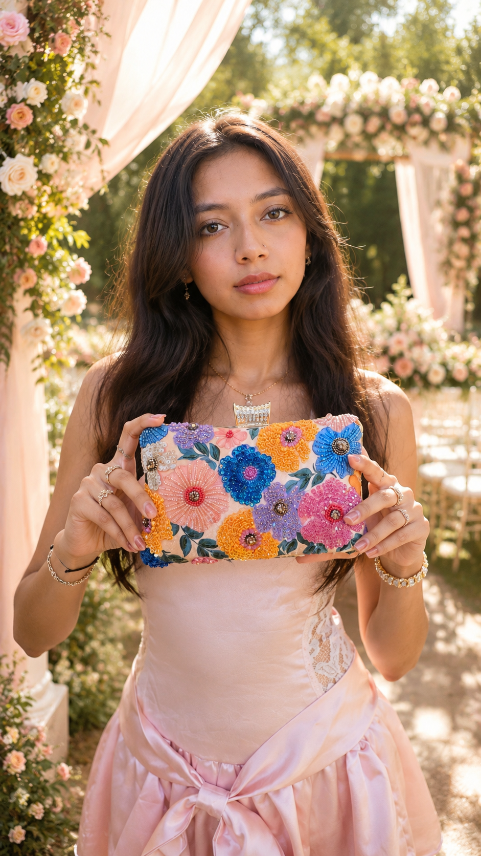 Bloom Luxe Embellished Clutch