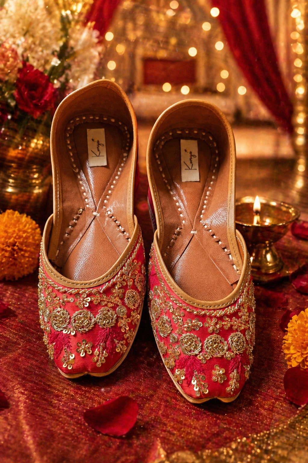 Red Festive Embroidered Jutti & Clutch Bag Combo