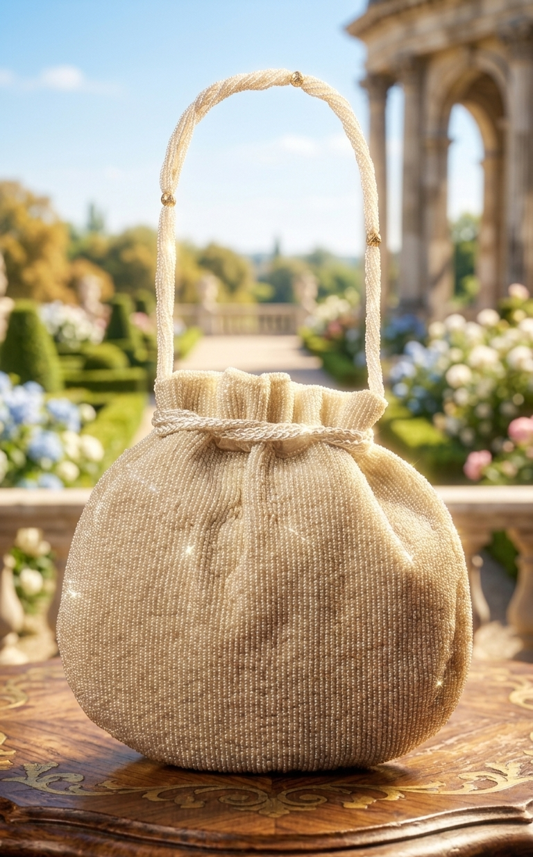 Vintage Garden Hand-Beaded Potli Bag