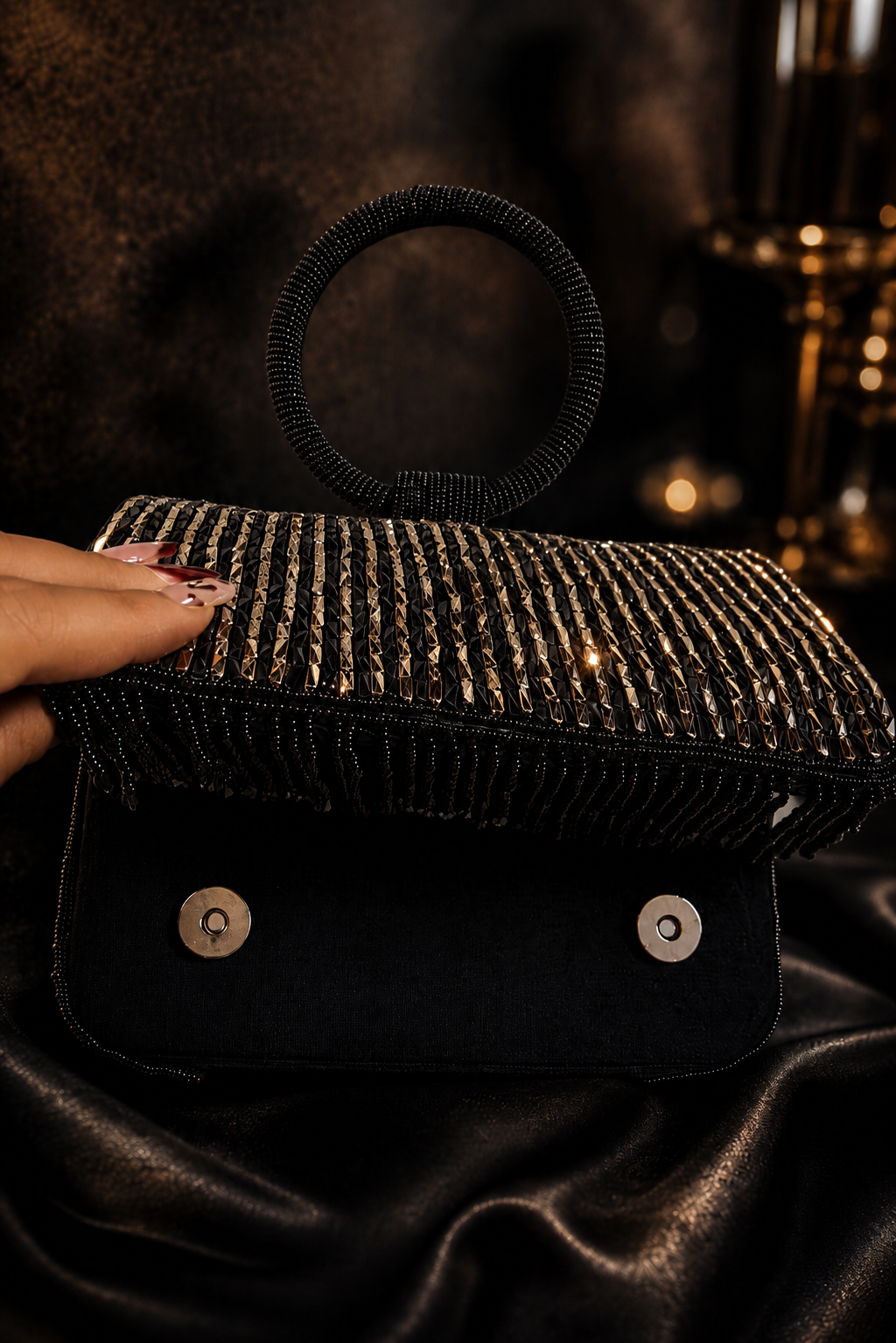Midnight Shimmer Fringe Bag