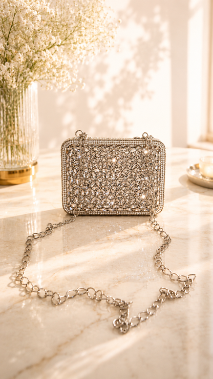 Crystal Bloom Luxe Clutch