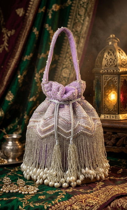 Lavender Embellished Potli Bag