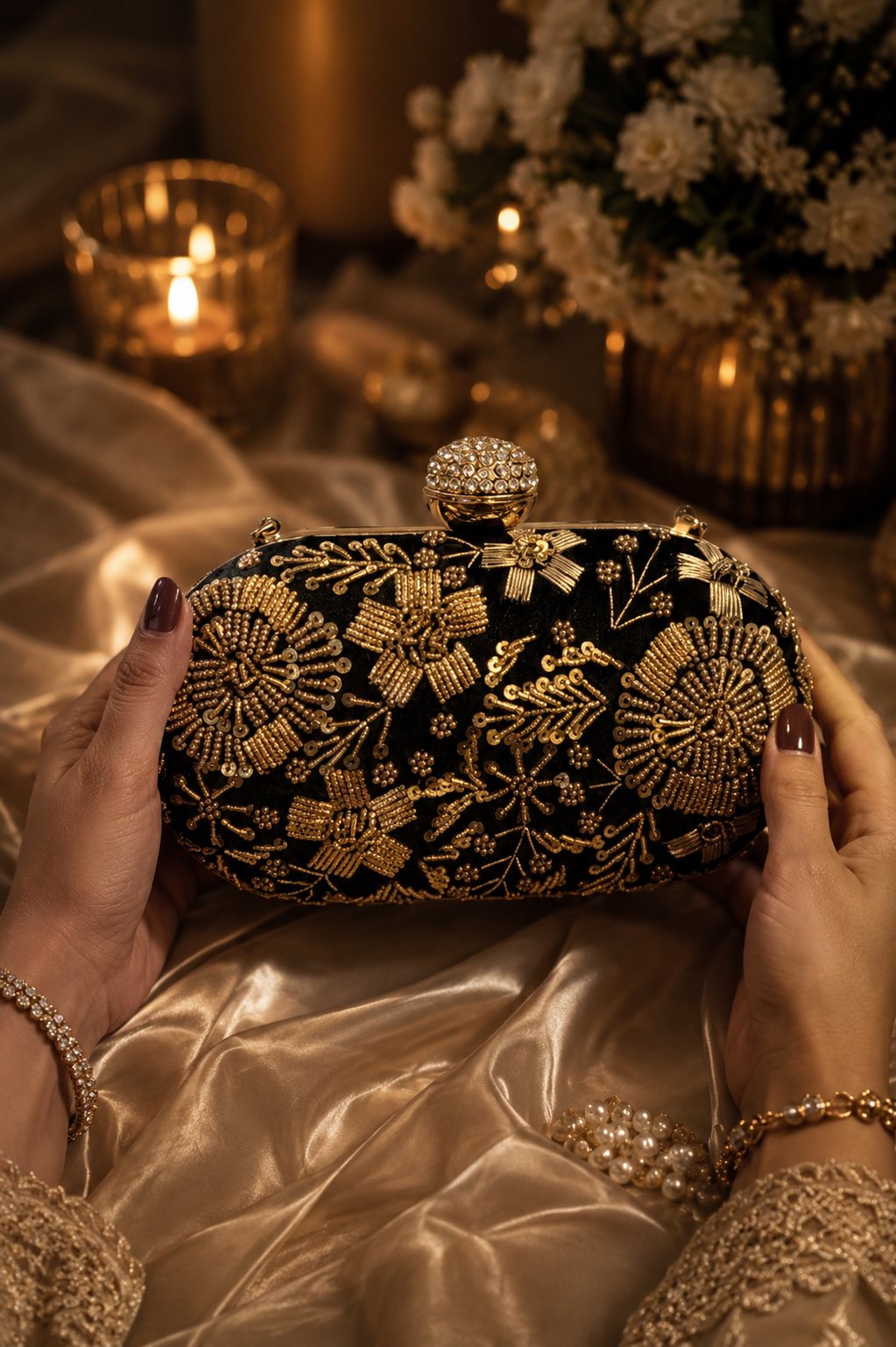 Regal Green Bloom Clutch