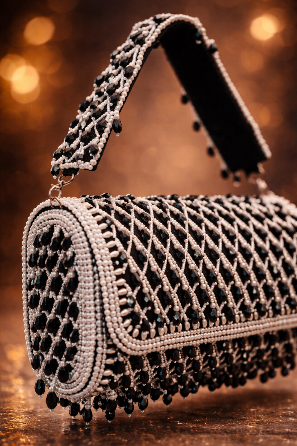 Midnight black Pearl Potli Bag