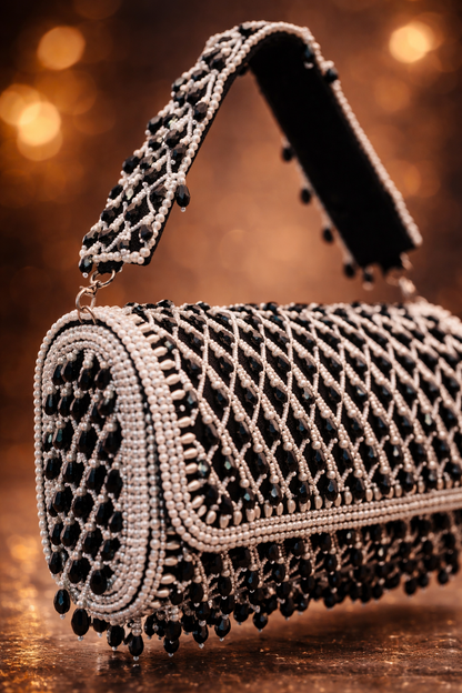 Midnight black Pearl Potli Bag
