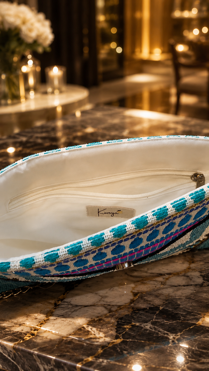 Evil Eye Beaded Envelope Bag