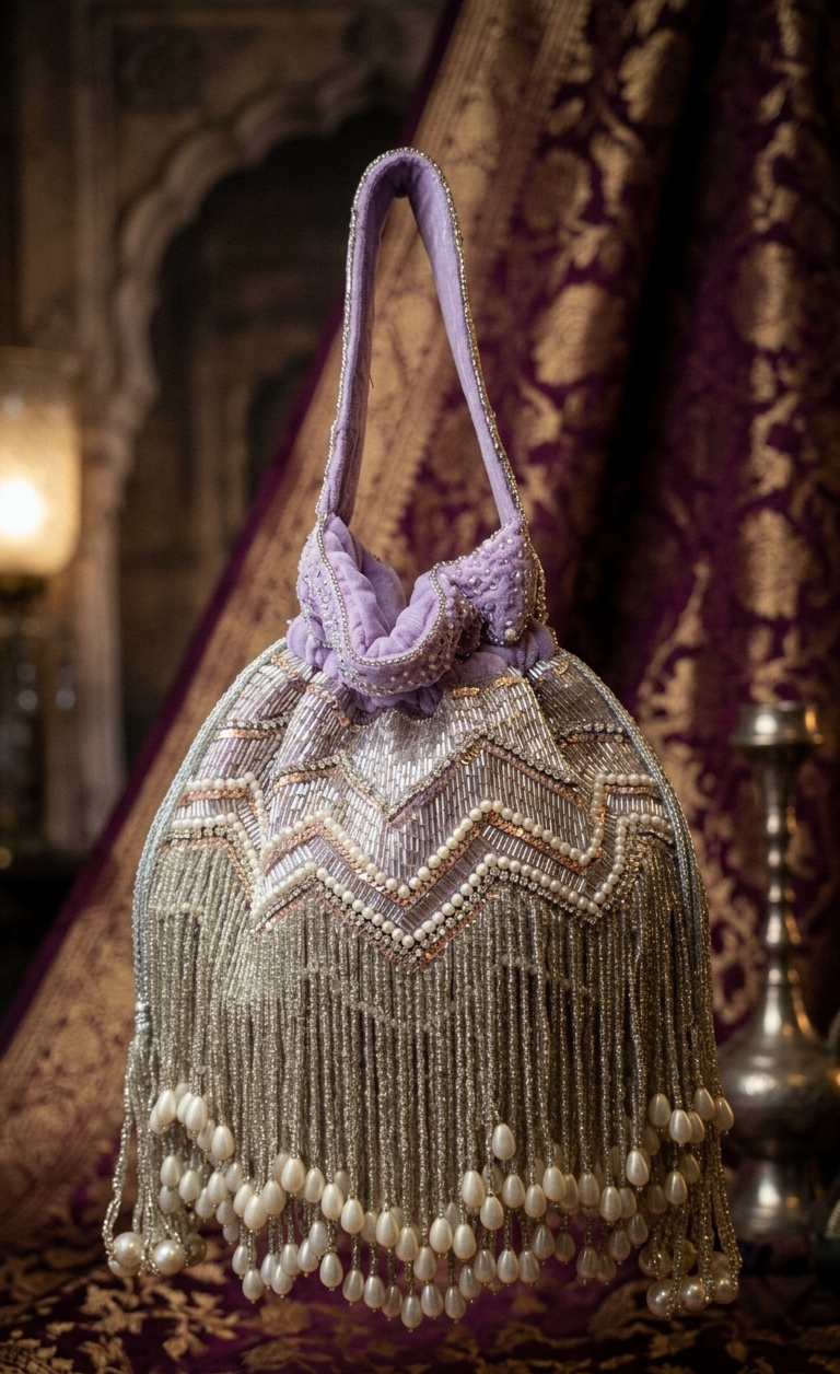 Lavender Embellished Potli Bag