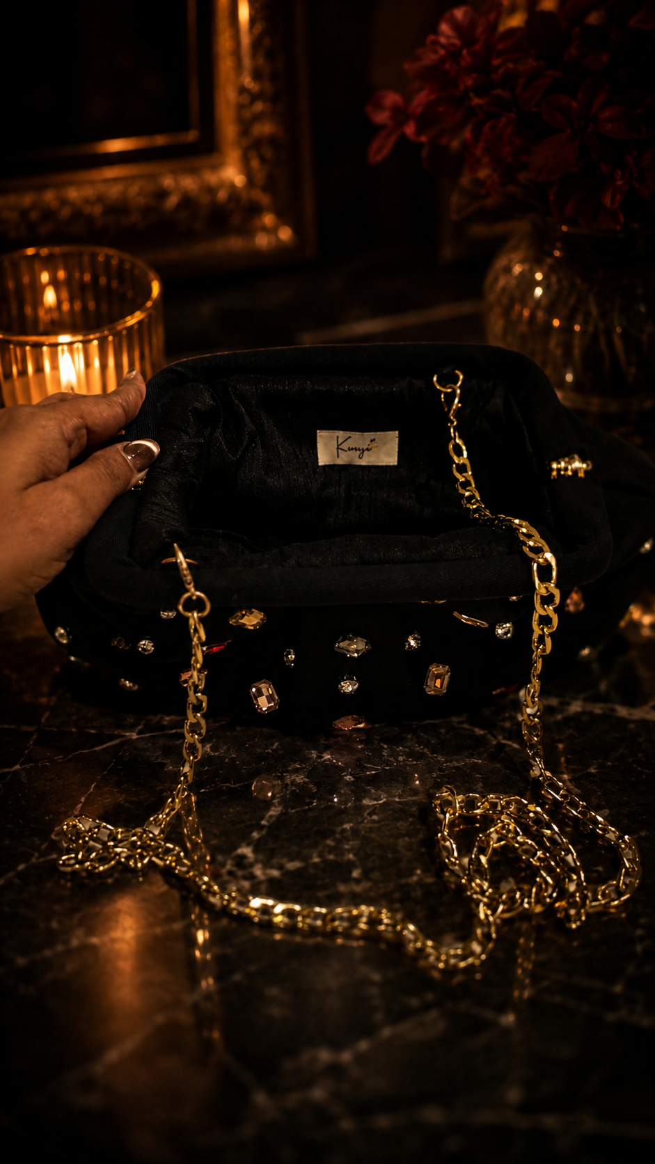 Midnight Sparkle Embellished Bag