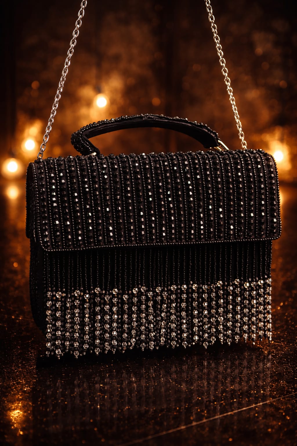 Midnight Noir black Crystal bag