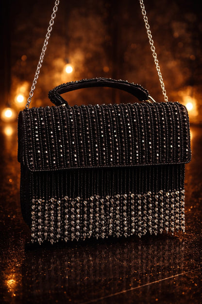 Midnight Noir black Crystal bag
