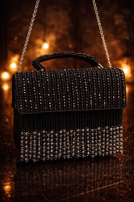 Midnight Noir black Crystal bag