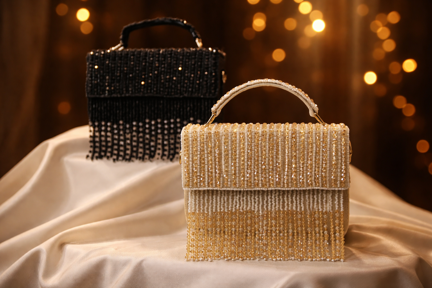 Ivory Gold Cascade bag