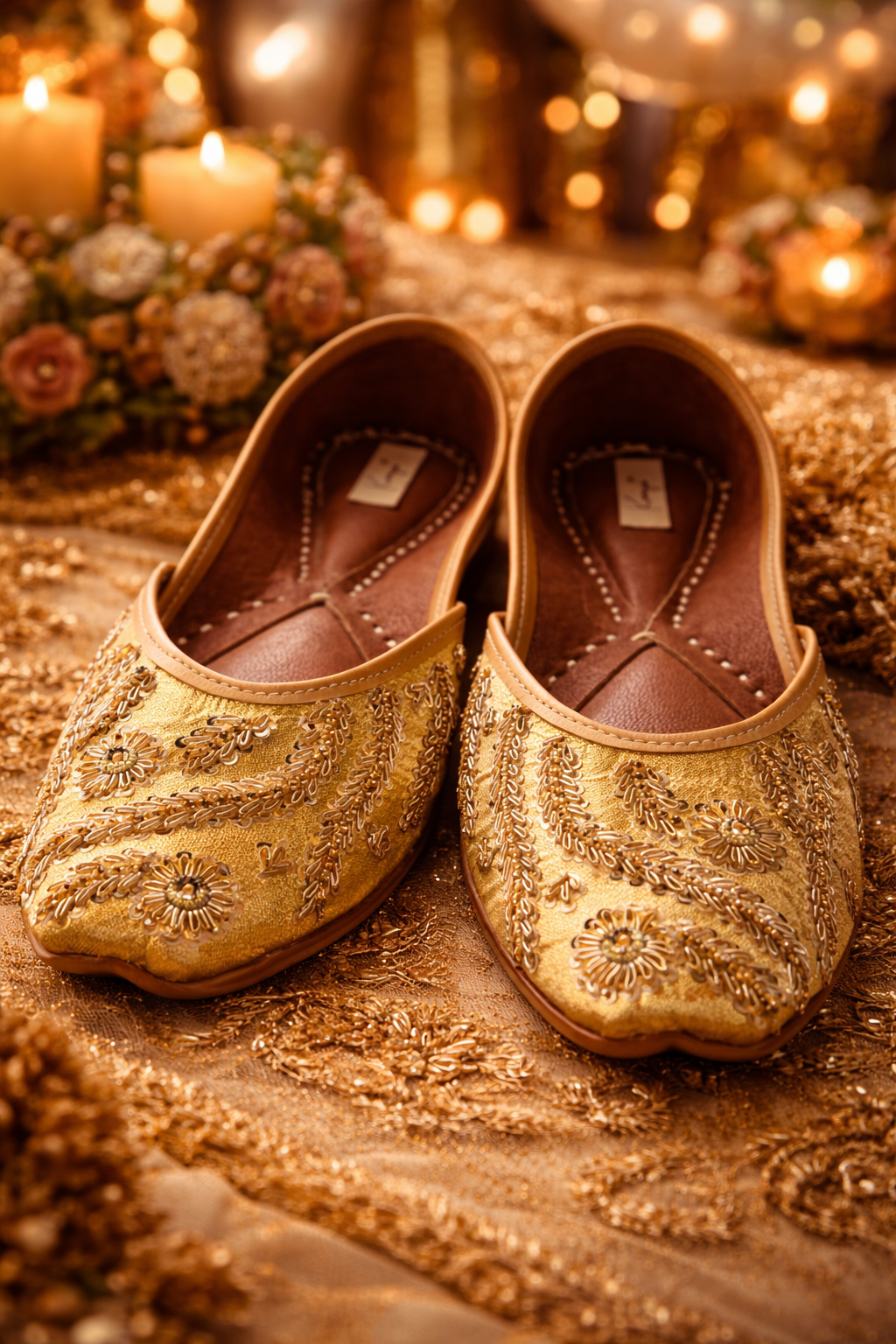 Sunlit Gold Embellished Jutti