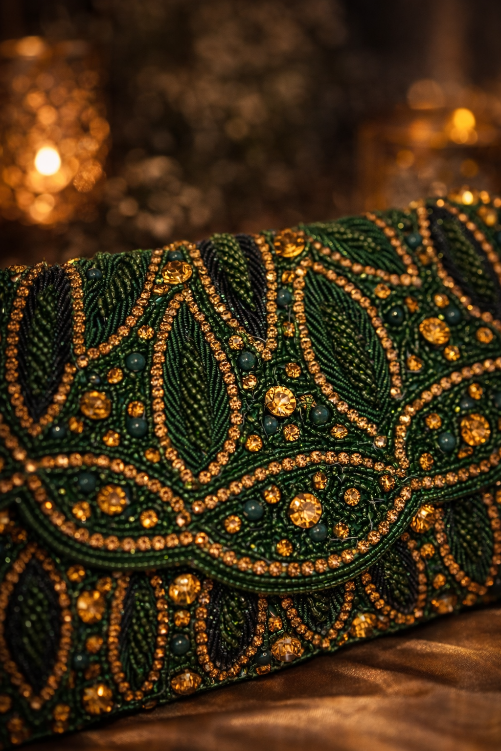 Ocean Blossom Beaded Envelope Clutch