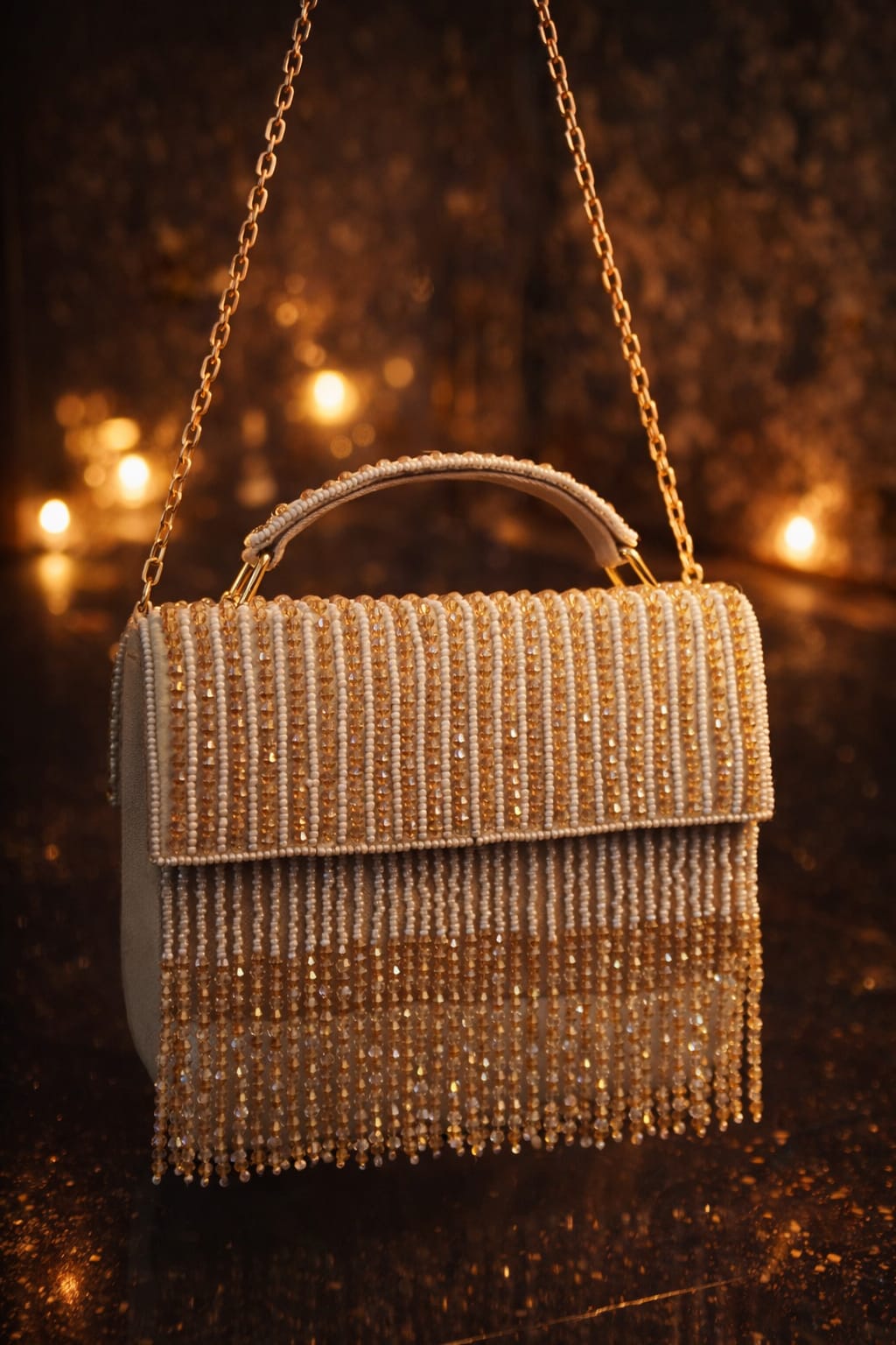 Ivory Gold Cascade bag