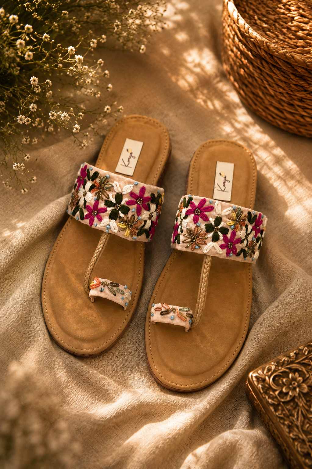 Blush Bloom Embroidered Flats