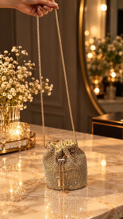 Golden Crystal Luxe Potli Bag