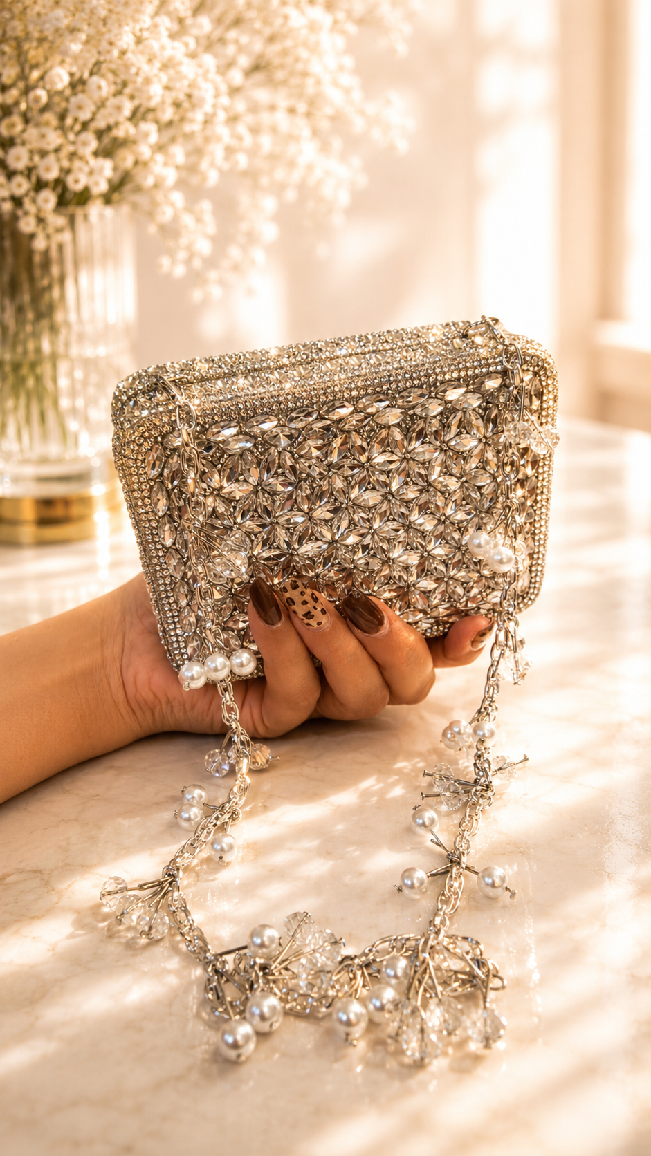 Crystal Bloom Luxe Clutch