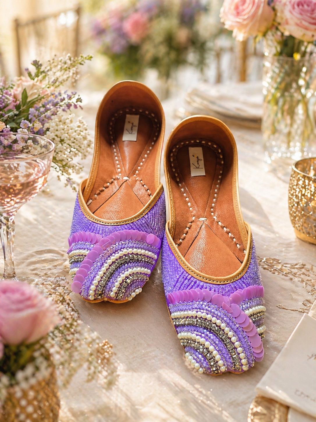 Lilac Pearl Embellished Juttis