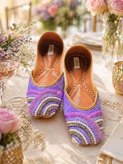 Lilac Pearl Embellished Juttis