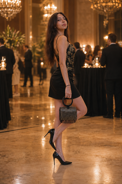 Midnight Shimmer Fringe Bag