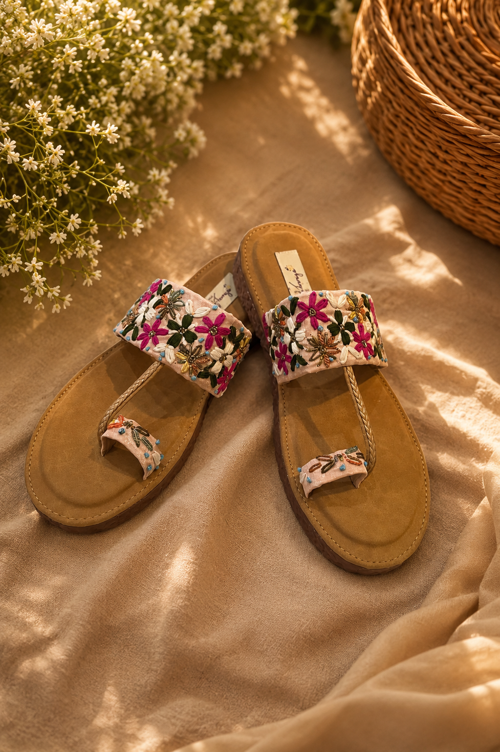Blush Bloom Embroidered Flats