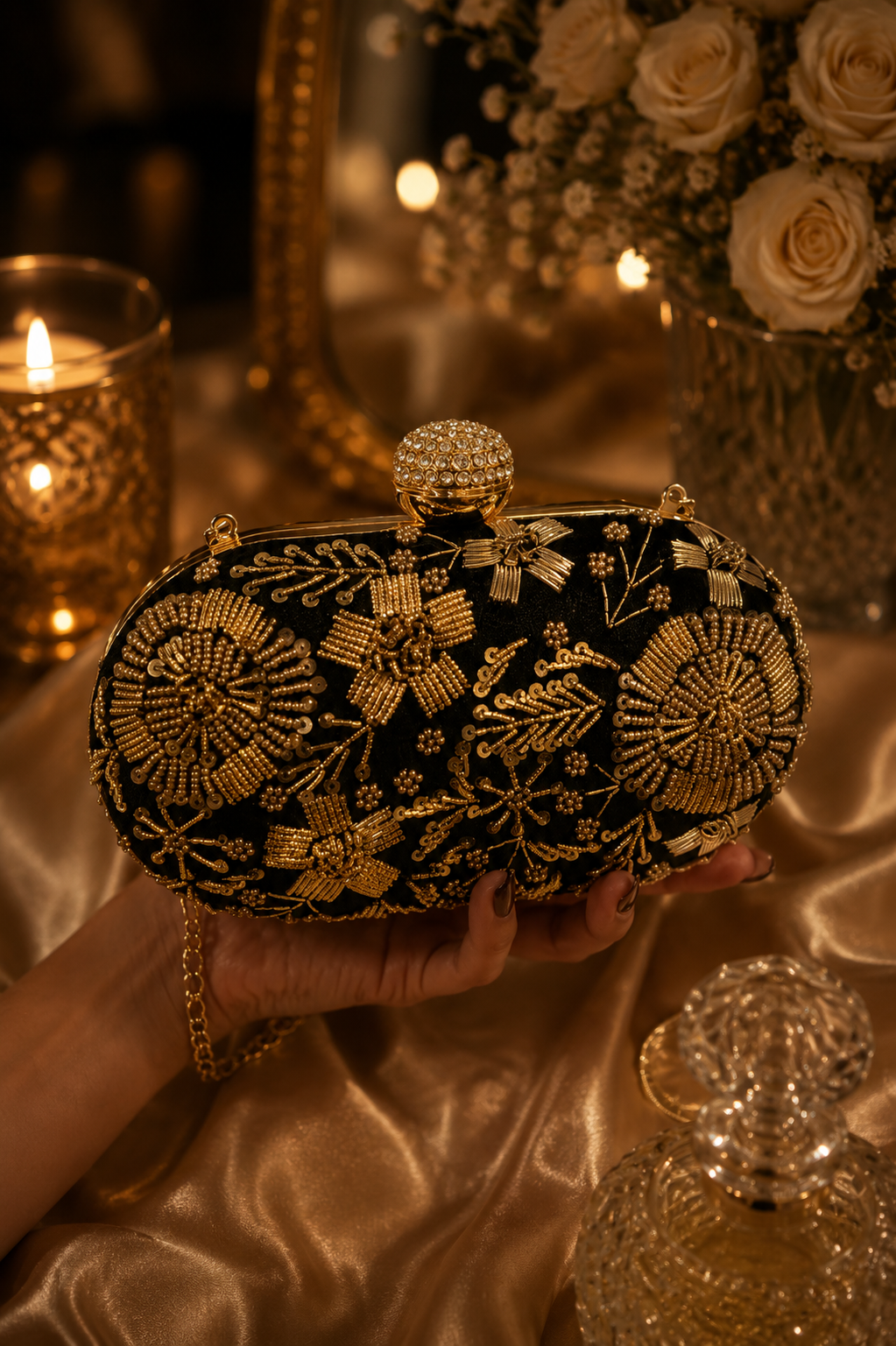 Regal Green Bloom Clutch