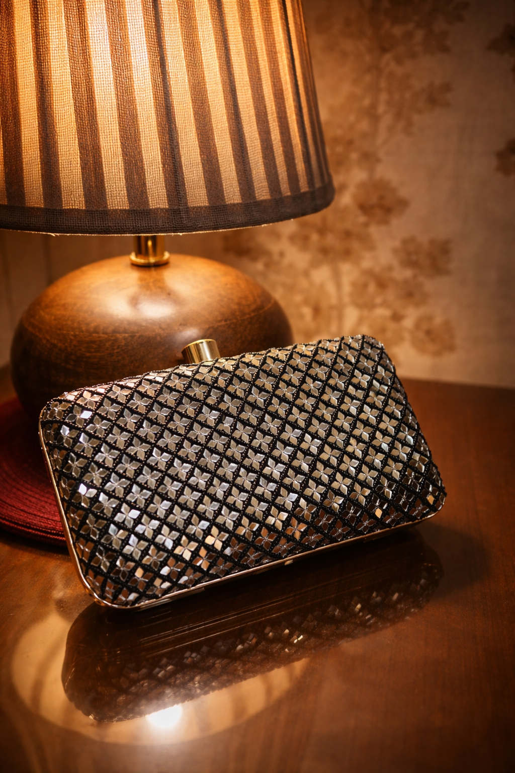 Noir Mirror Luxe Clutch