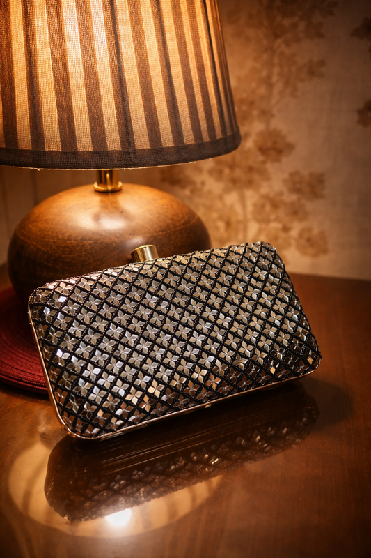 Noir Mirror Luxe Clutch