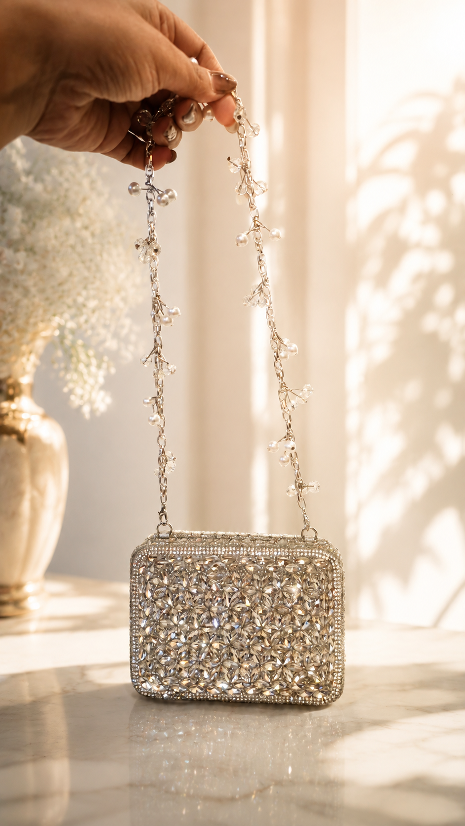Crystal Bloom Luxe Clutch