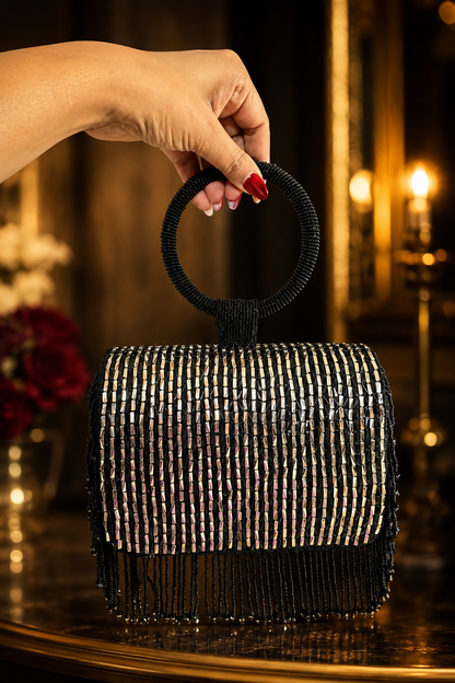 Midnight Shimmer Fringe Bag
