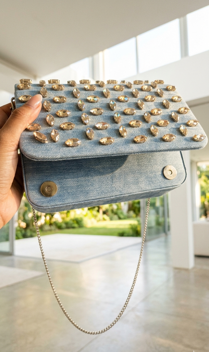 Sky Shimmer Embellished Sling Bag