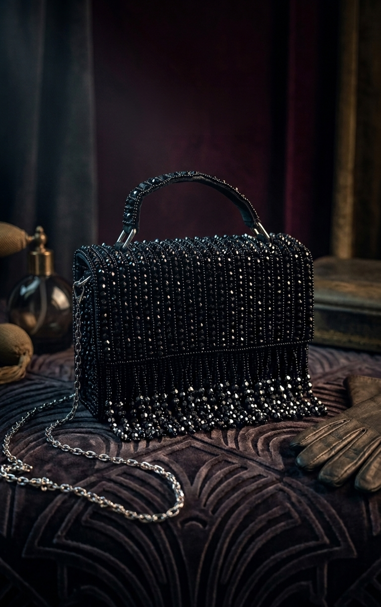 Midnight Noir black Crystal bag