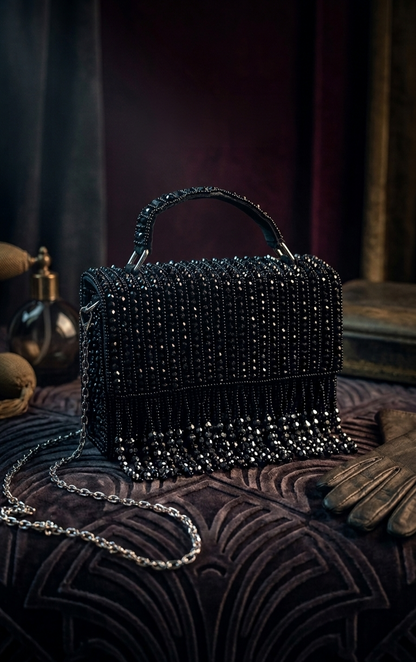 Midnight Noir black Crystal bag