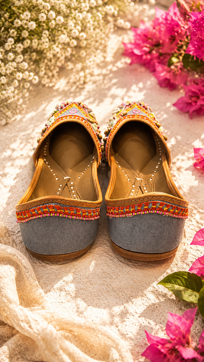 Boho Shell Embellished Handcrafted Jutti