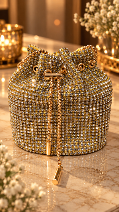 Golden Crystal Luxe Potli Bag
