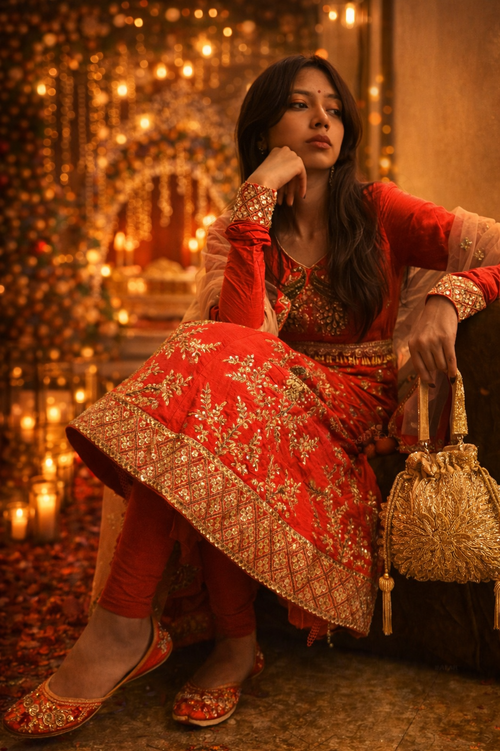 Golden Embellished Potli Bag